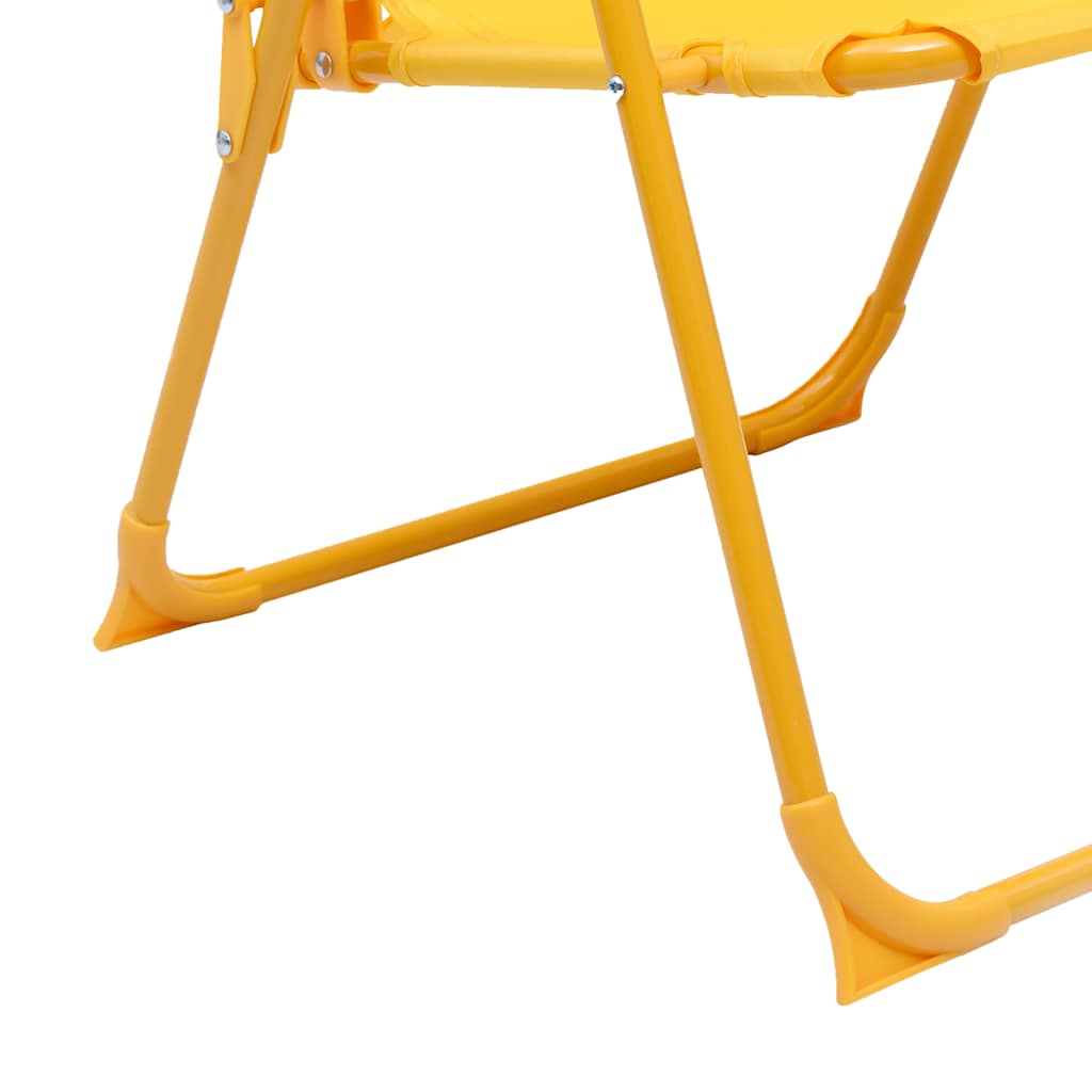 48100 vidaXL 3 Piece Kids'Garden Bistro Set with Parasol Yellow