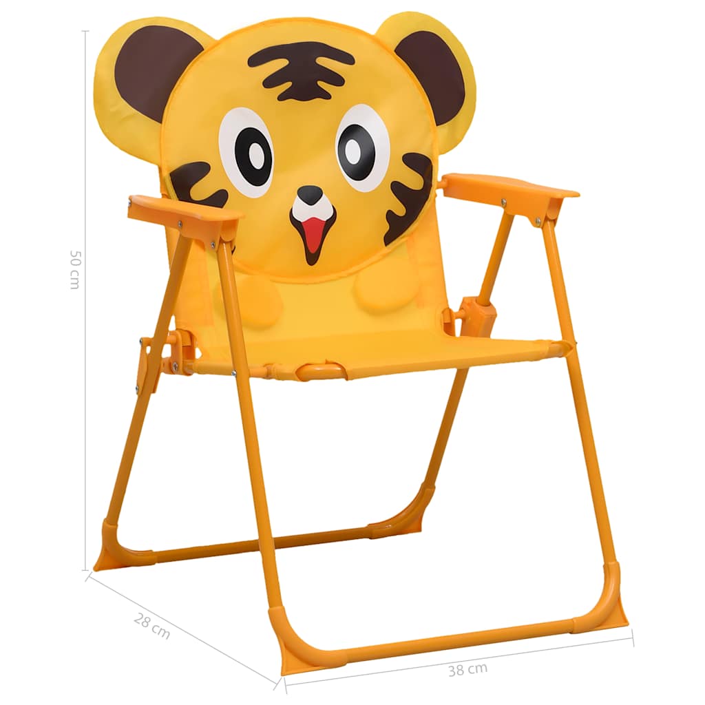 48100 vidaXL 3 Piece Kids'Garden Bistro Set with Parasol Yellow