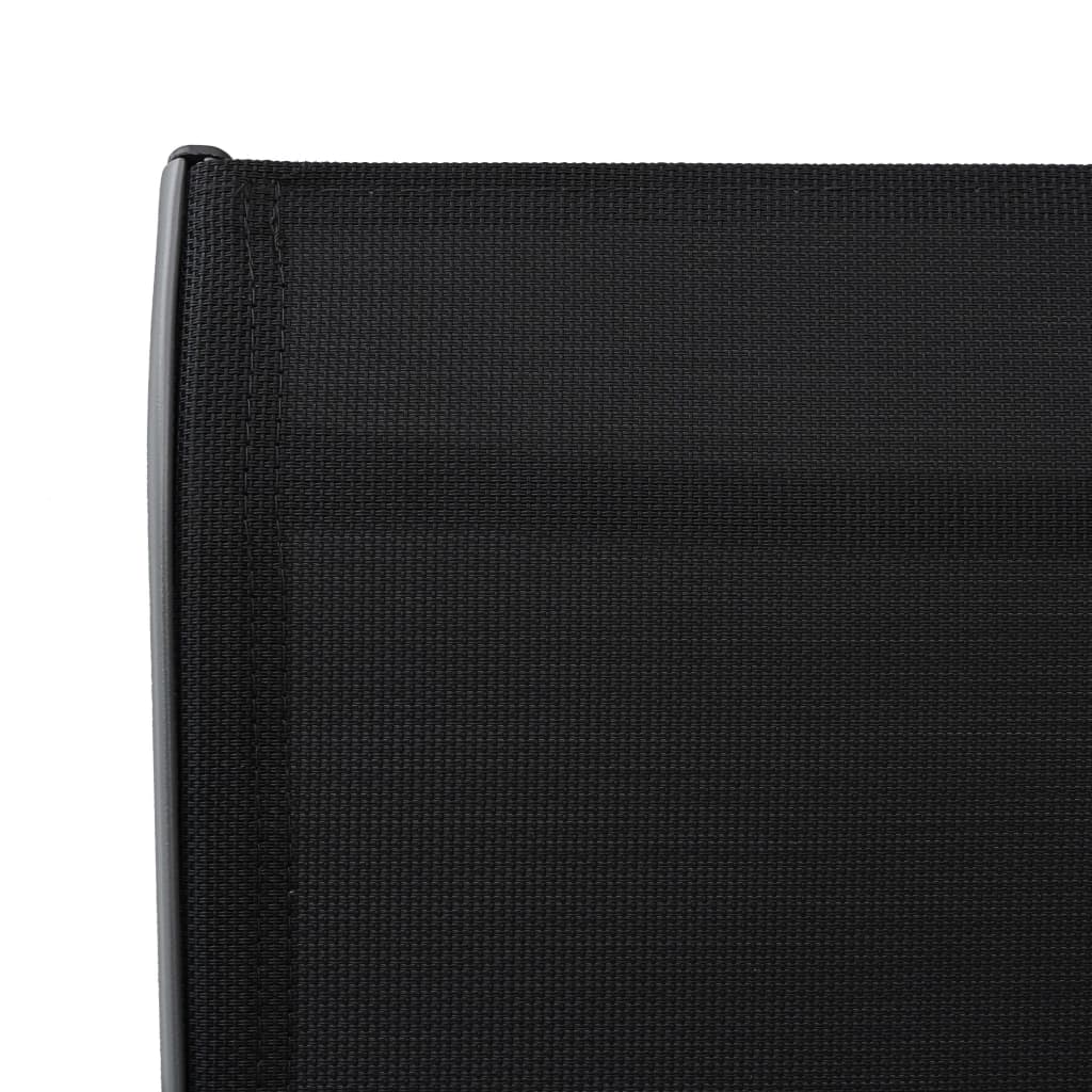 vidaXL Garden Bar Chairs 2 pcs Black Textilene