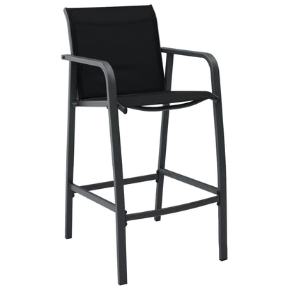 vidaXL Garden Bar Chair | Set of 4 | Black | Textilene, Steel | Standard
