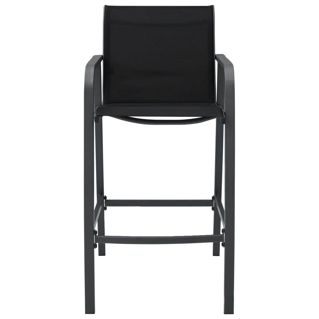 vidaXL Garden Bar Chair | Set of 4 | Black | Textilene, Steel | Standard