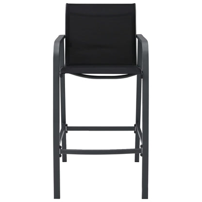 vidaXL Garden Bar Chair | Set of 4 | Black | Textilene, Steel | Standard