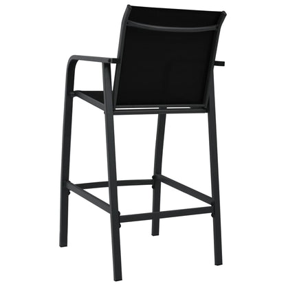 vidaXL Garden Bar Chair | Set of 4 | Black | Textilene, Steel | Standard