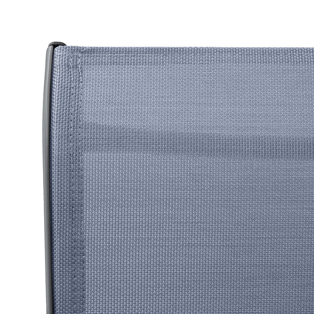 vidaXL Garden Bar Chair | Set of 2 | Grey | Textilene, Steel | Adjustable
