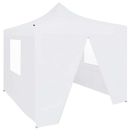 vidaXL Professional Folding Party Tent with 4 Sidewalls 3x3 m White