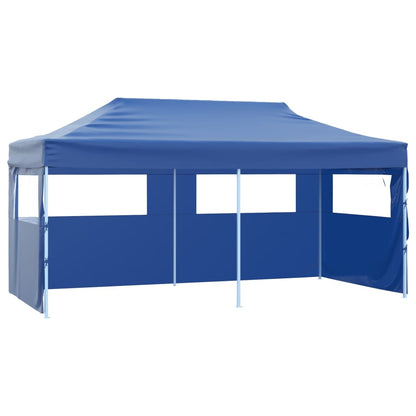vidaXL Professional Folding Party Tent with 4 Sidewalls 3x6 m Blue
