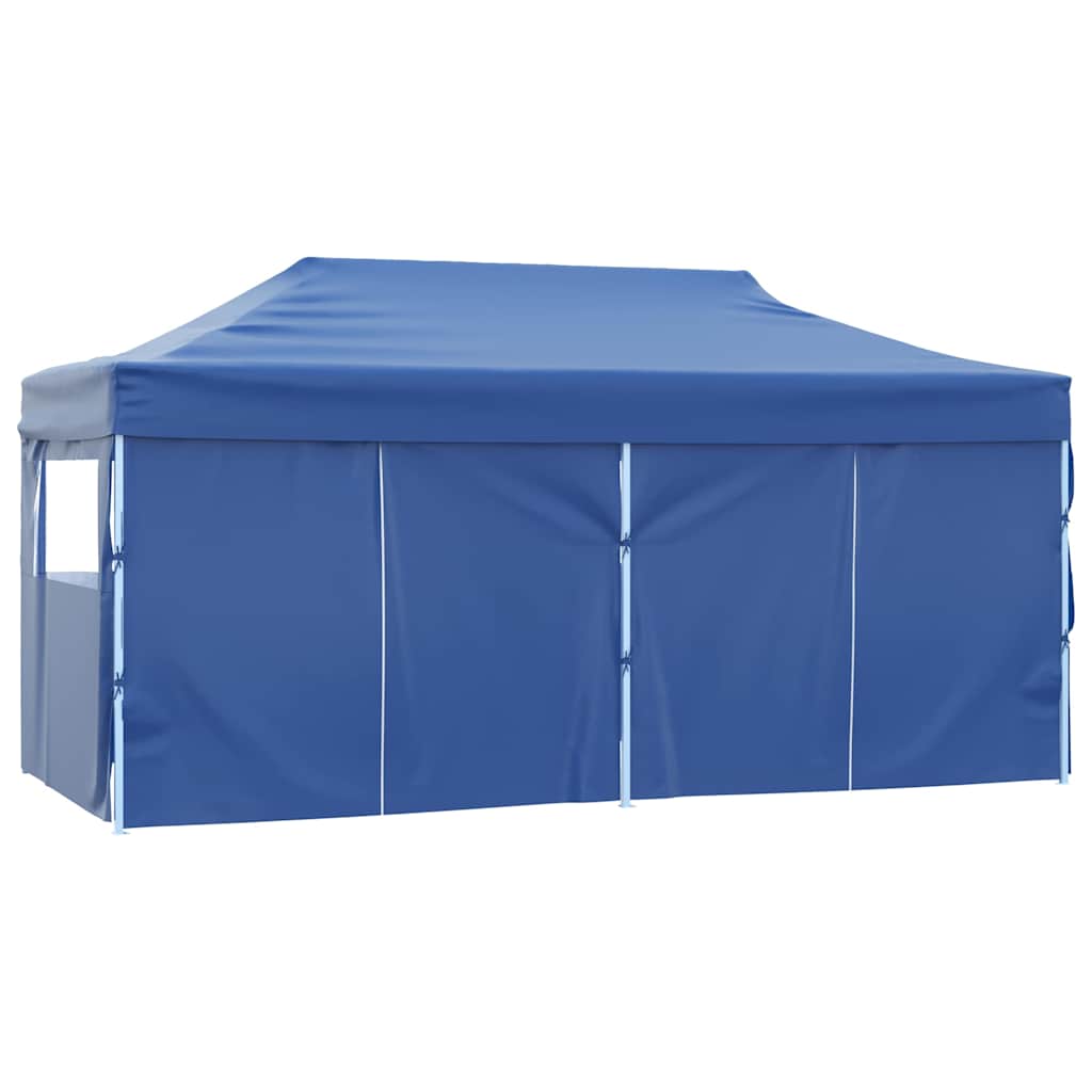 vidaXL Professional Folding Party Tent with 4 Sidewalls 3x6 m Blue