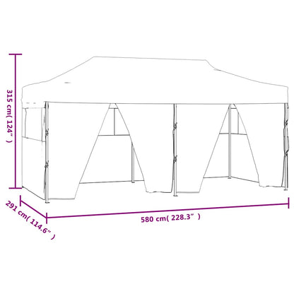 vidaXL Professional Folding Party Tent with 4 Sidewalls 3x6 m Steel Anthracite