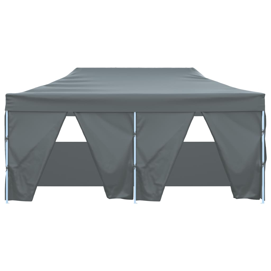 vidaXL Professional Folding Party Tent with 4 Sidewalls 3x6 m Steel Anthracite