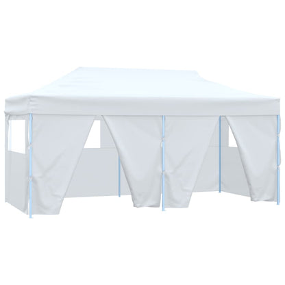 vidaXL Professional Folding Party Tent with 4 Sidewalls 3x6 m Steel White