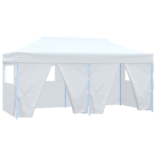 vidaXL Professional Folding Party Tent with 4 Sidewalls 3x6 m Steel White