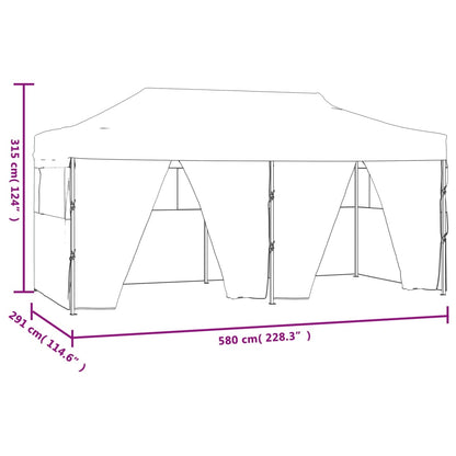 vidaXL Professional Folding Party Tent with 4 Sidewalls 3x6 m Steel White