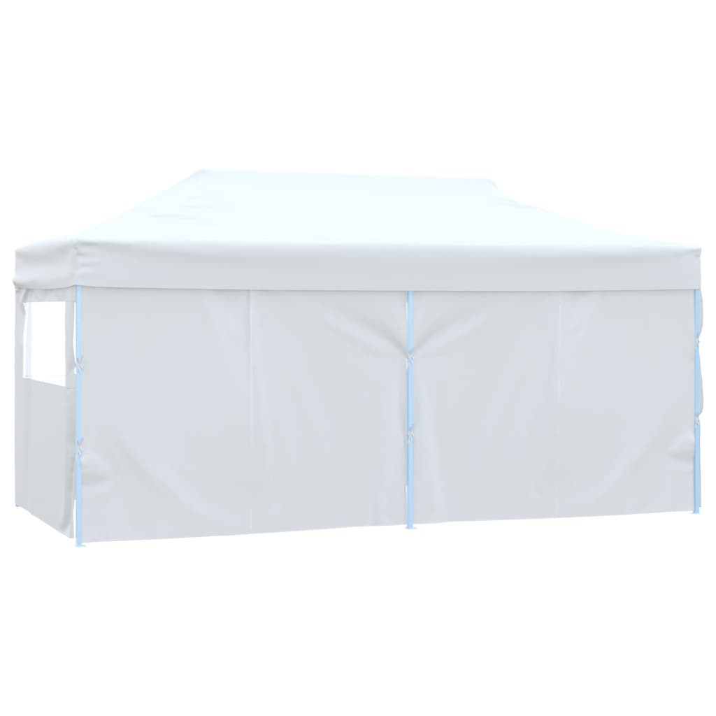 vidaXL Professional Folding Party Tent with 4 Sidewalls 3x6 m Steel White