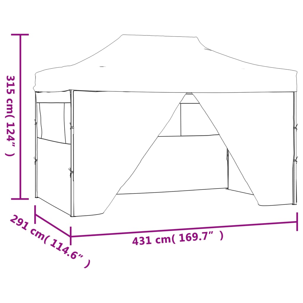vidaXL Party Tent | White | 600D oxford fabric with PVC coating | Large