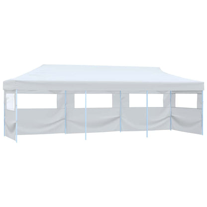 vidaXL Folding Pop-up Party Tent with 5 Sidewalls 3x9 m White