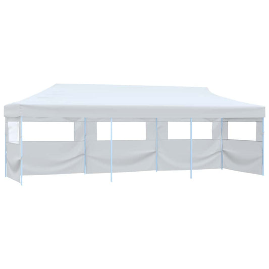 vidaXL Folding Pop-up Party Tent with 5 Sidewalls 3x9 m White