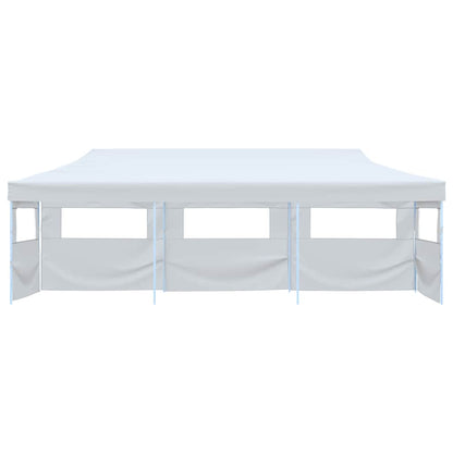 vidaXL Folding Pop-up Party Tent with 5 Sidewalls 3x9 m White