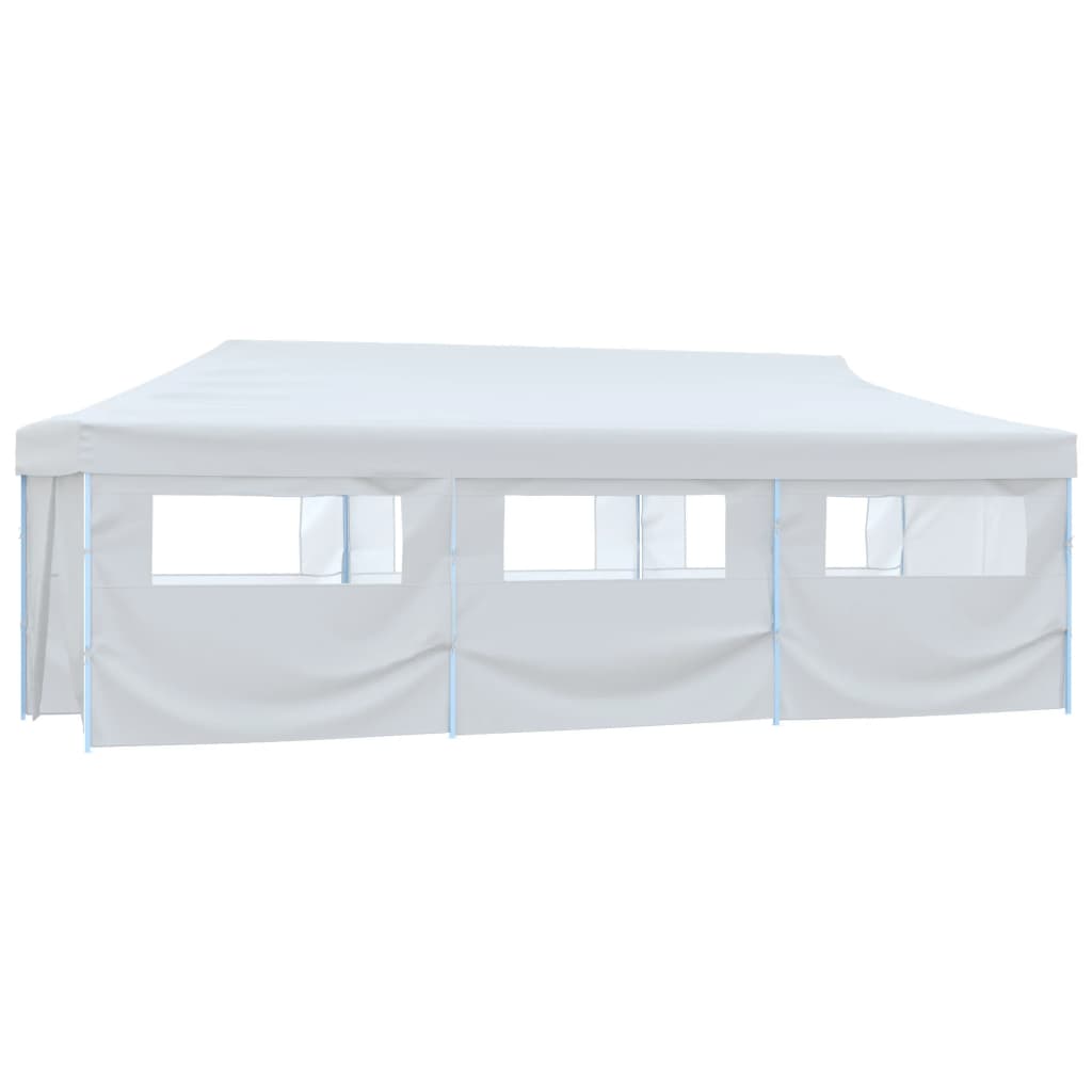 vidaXL Folding Pop-up Party Tent with 8 Sidewalls 3x9 m White