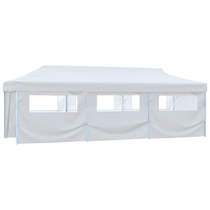 vidaXL Folding Pop-up Party Tent with 8 Sidewalls 3x9 m White