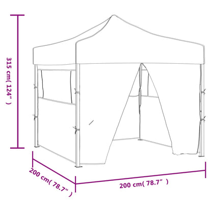 vidaXL Professional Folding Party Tent with 4 Sidewalls 2x2 m Steel Blue