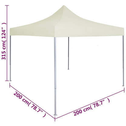 vidaXL Professional Folding Party Tent 2x2 m Steel Cream