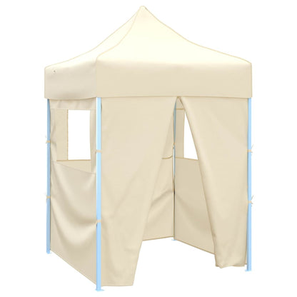 vidaXL Professional Folding Party Tent with 4 Sidewalls 2x2 m Cream