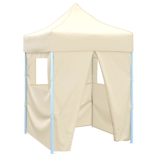 vidaXL Professional Folding Party Tent with 4 Sidewalls 2x2 m Cream