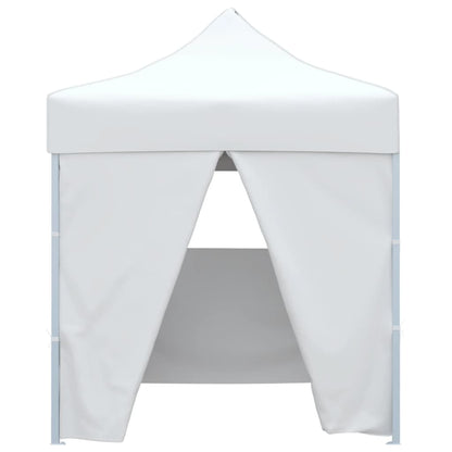 vidaXL Professional Folding Party Tent with 4 Sidewalls 2x2 m Steel White
