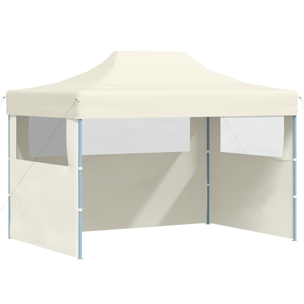 vidaXL Professional Folding Party Tent with 3 Sidewalls 3x4 m Steel Cream