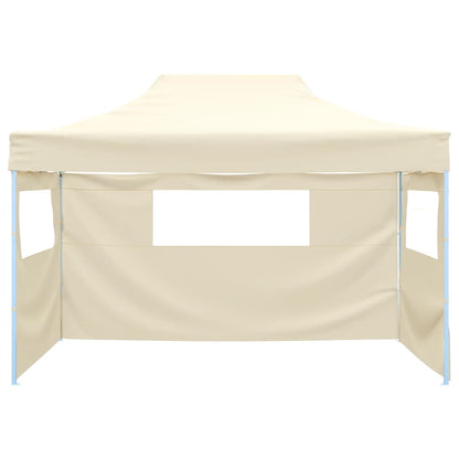 vidaXL Professional Folding Party Tent with 3 Sidewalls 3x4 m Steel Cream