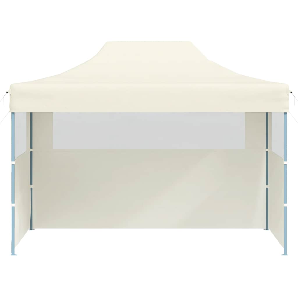 vidaXL Professional Folding Party Tent with 3 Sidewalls 3x4 m Steel Cream