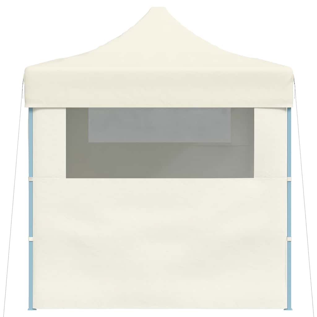vidaXL Professional Folding Party Tent with 3 Sidewalls 3x4 m Steel Cream