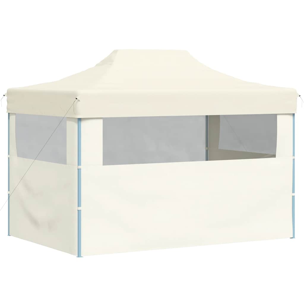 vidaXL Professional Folding Party Tent with 3 Sidewalls 3x4 m Steel Cream