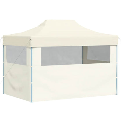 vidaXL Professional Folding Party Tent with 3 Sidewalls 3x4 m Steel Cream