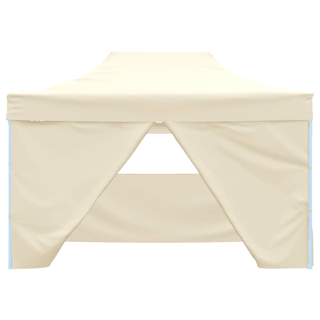 vidaXL Professional Folding Party Tent with 4 Sidewalls 3x4 m Steel Cream