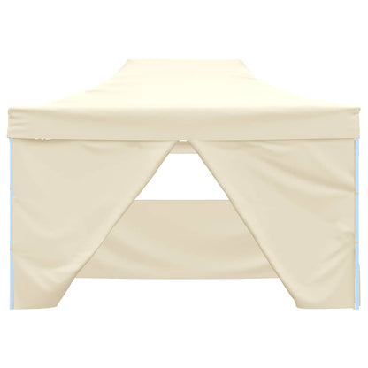vidaXL Professional Folding Party Tent with 4 Sidewalls 3x4 m Steel Cream