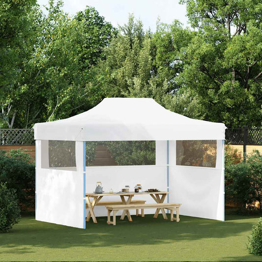 vidaXL Professional Folding Party Tent with 3 Sidewalls 280x410x315 cm Steel White