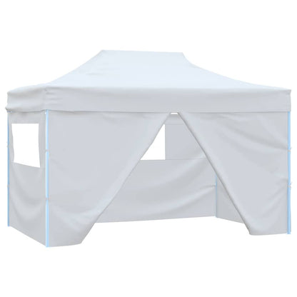 vidaXL Professional Folding Party Tent with 4 Sidewalls 280x410x315 cm Steel White