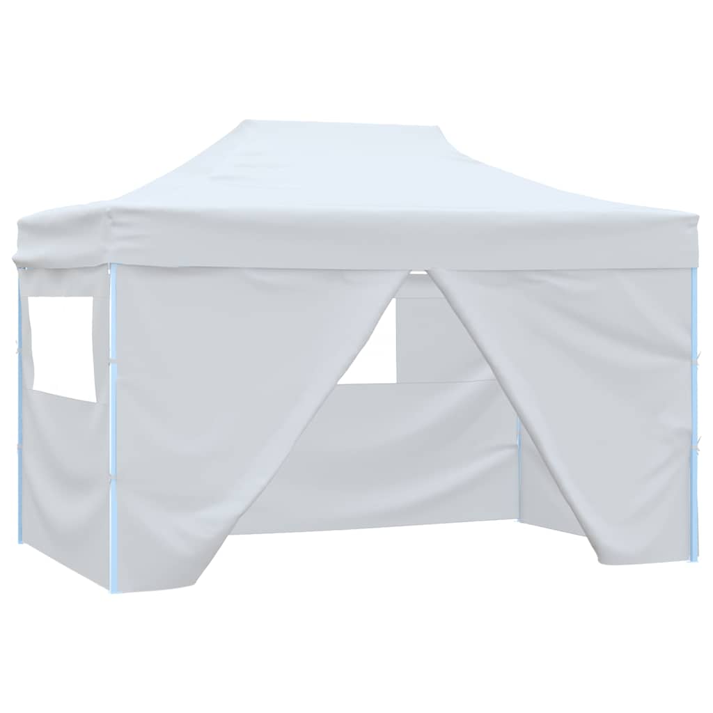 vidaXL Professional Folding Party Tent with 4 Sidewalls White
