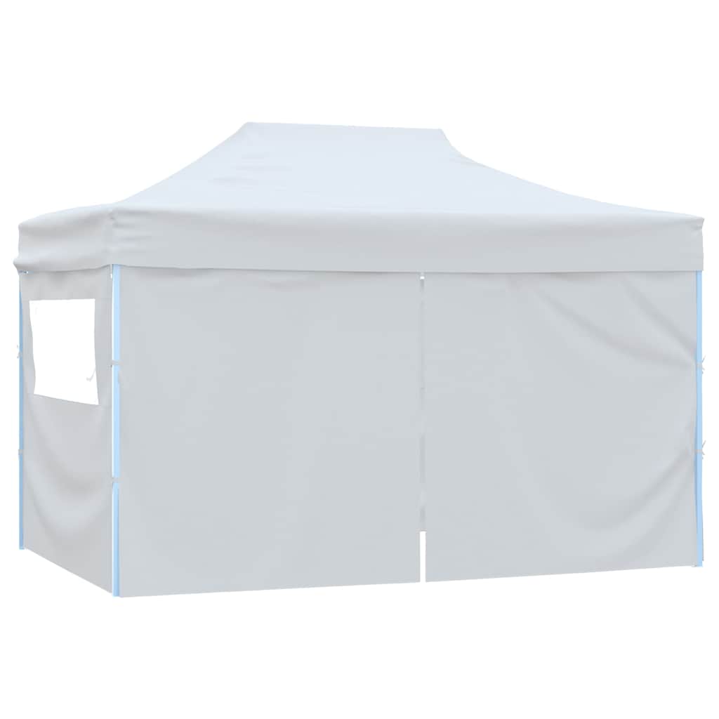 vidaXL Professional Folding Party Tent with 4 Sidewalls White