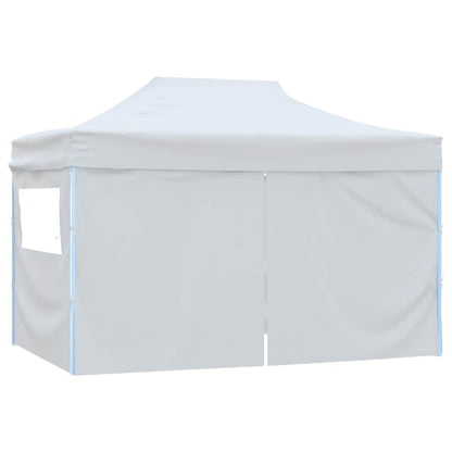 vidaXL Professional Folding Party Tent with 4 Sidewalls White