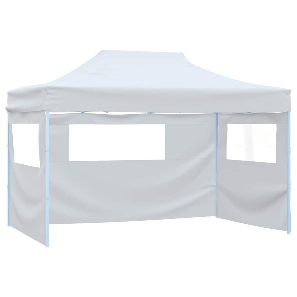 vidaXL Professional Folding Party Tent with 4 Sidewalls White