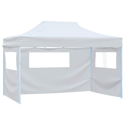 vidaXL Professional Folding Party Tent with 4 Sidewalls White