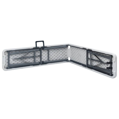 vidaXL Patio Bench | Set of 2 | White, Black | Steel, HDPE | Large | Foldable