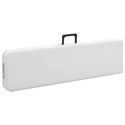 vidaXL Patio Bench | Set of 2 | White, Black | Steel, HDPE | Large | Foldable