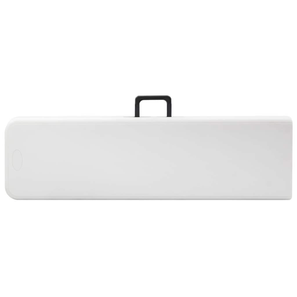 vidaXL Patio Bench | Set of 2 | White, Black | Steel, HDPE | Large | Foldable