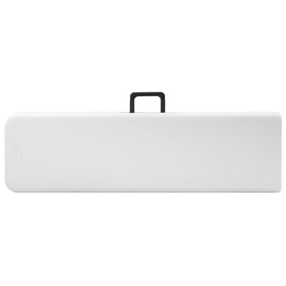 vidaXL Patio Bench | Set of 2 | White, Black | Steel, HDPE | Large | Foldable