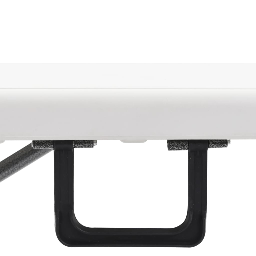 vidaXL Patio Bench | Set of 2 | White, Black | Steel, HDPE | Large | Foldable