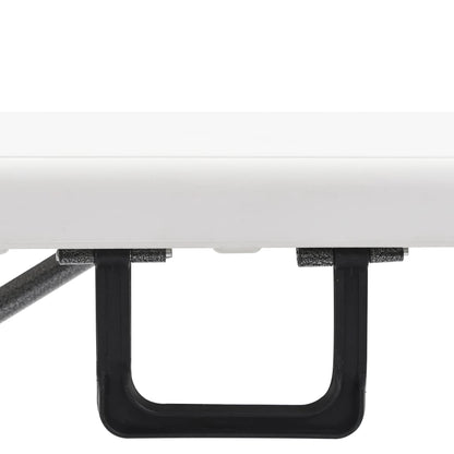 vidaXL Patio Bench | Set of 2 | White, Black | Steel, HDPE | Large | Foldable
