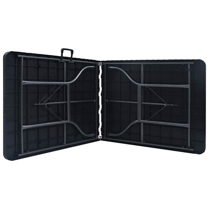 48831 vidaXL Folding Garden Table Black 180x75x72 cm HDPE Imitation Rattan
